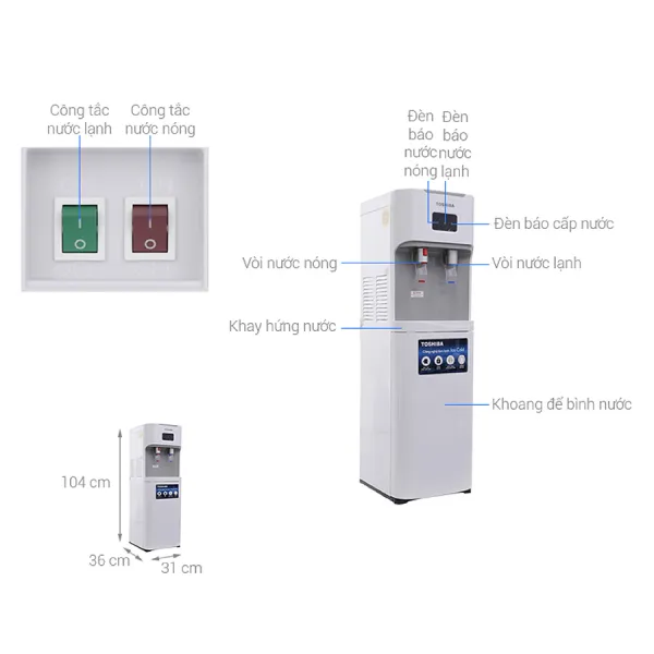 Máy nước nóng lạnh Toshiba RWF-W1669BV(W)