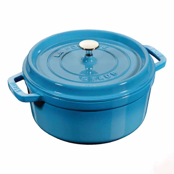 Nồi gang tròn Staub màu xanh nhạt 24cm – 3.8L