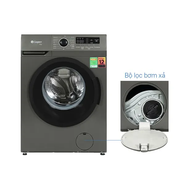 Máy giặt cửa ngang Casper 8kg EcoWash WF-8VG1