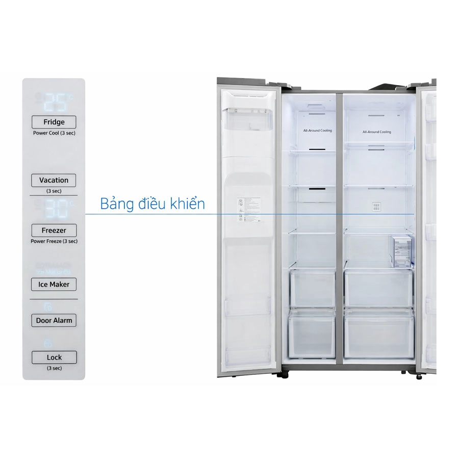 Tủ lạnh Samsung Inverter 660 lít SBS RS64R5101SL