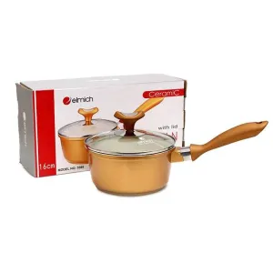 Nồi bột tráng sứ ELMICH 16cm đáy từ màu vàng