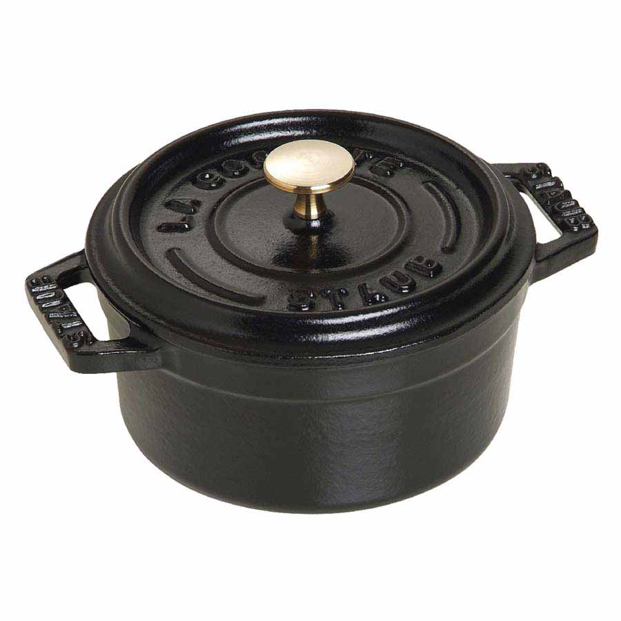 Nồi gang tròn Staub màu đen 16cm – 1.2L - toàn cảnh sản phẩm