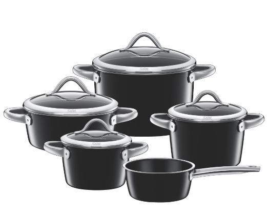 Bộ 5 nồi Silit Vitaliano Nero - toàn cảnh sản phẩm