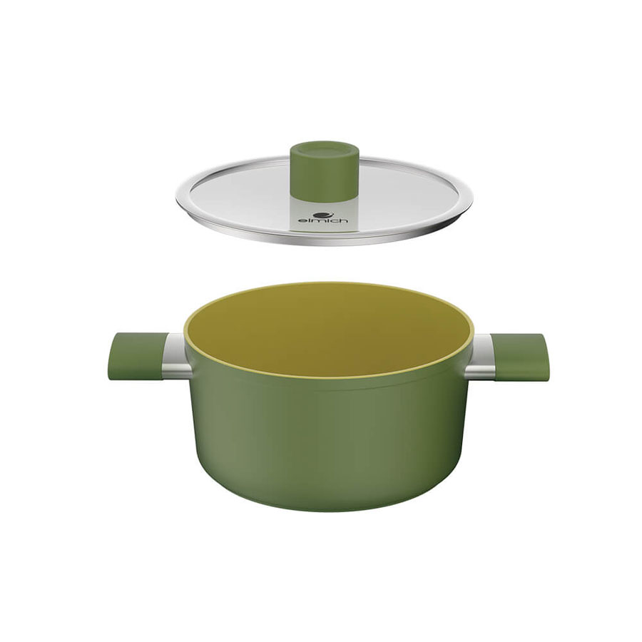 Bộ nồi chống dính Ceramic Elmich Olive EL5220OV03 size 18,20,24cm