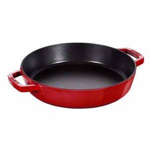 Chảo hai quai Staub màu đỏ cherry 33cm (B)