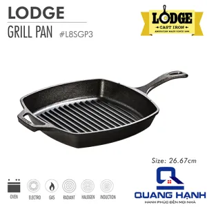 Chảo gang nướng Lodge rãnh vuông – 26.7 CM