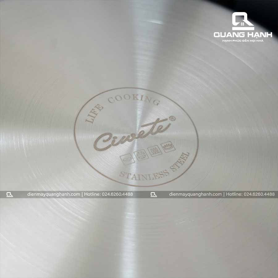 Ảnh thực tế Nồi hầm inox 304 cao cấp Ciwete 32cm nắp kính SS0101-C