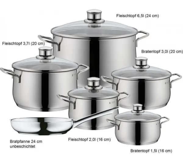 Bộ nồi WMF Diadem Plus 6 món 0730026040