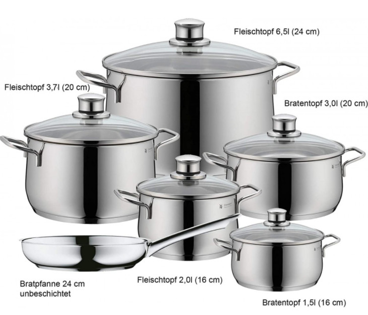 Bộ nồi WMF Diadem Plus 6 món 0730026040