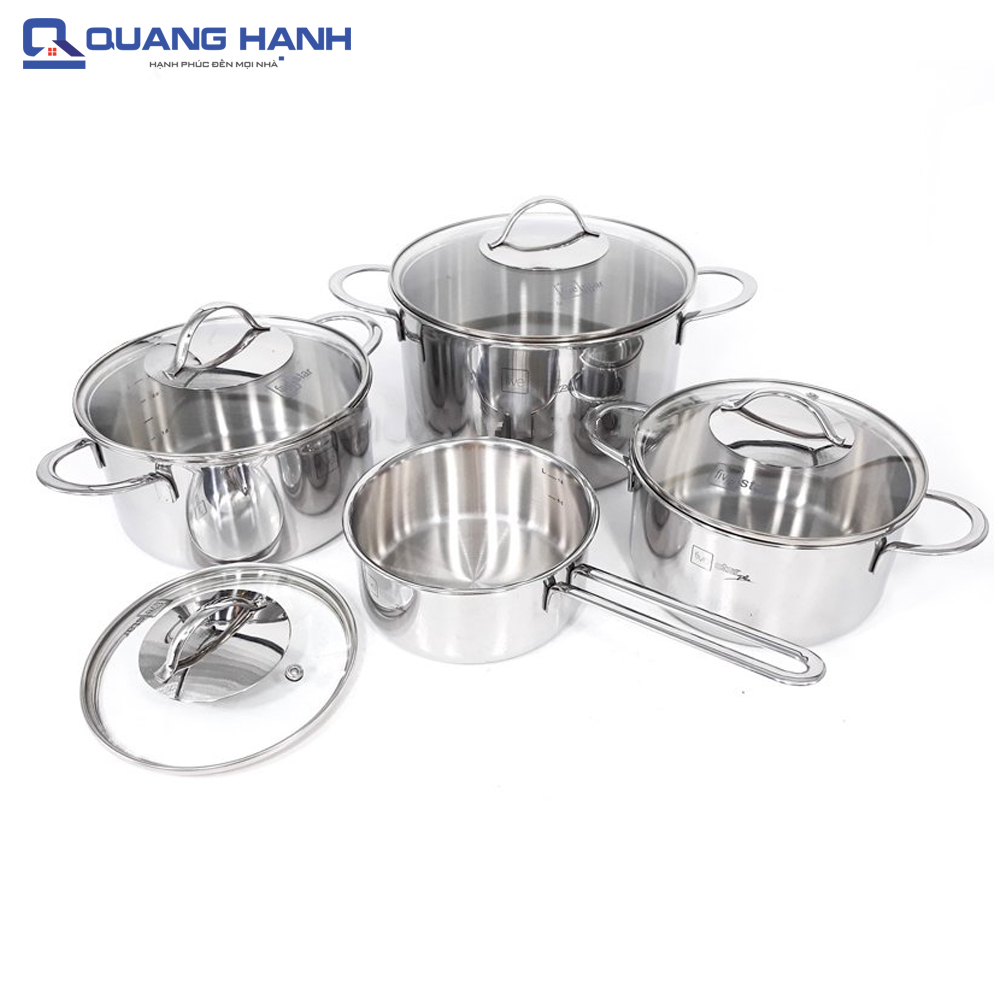 Bộ nồi 4 món Fivestar FS08G PLUS inox 304 kiểu Roman Italia - toàn cảnh sản phẩm