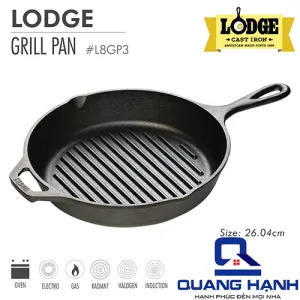 Chảo gang nướng Lodge có rãnh tròn 26 CM