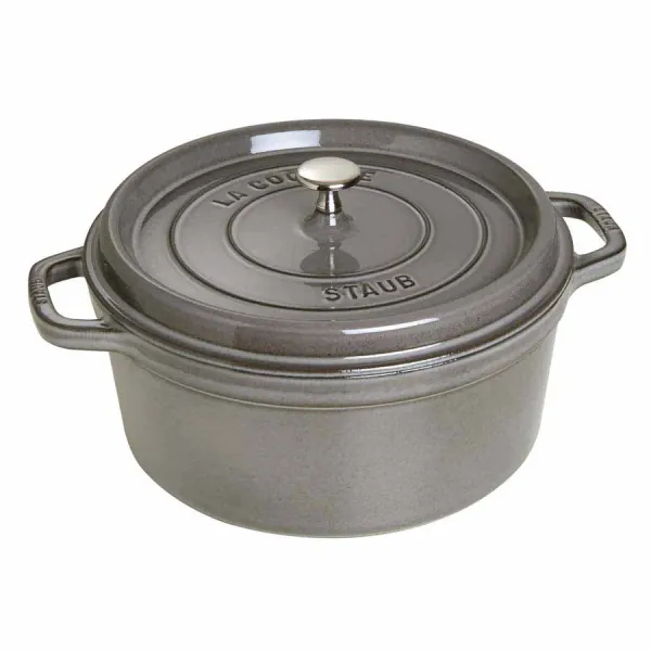Nồi gang tròn Staub màu xám 26cm – 5.2L
