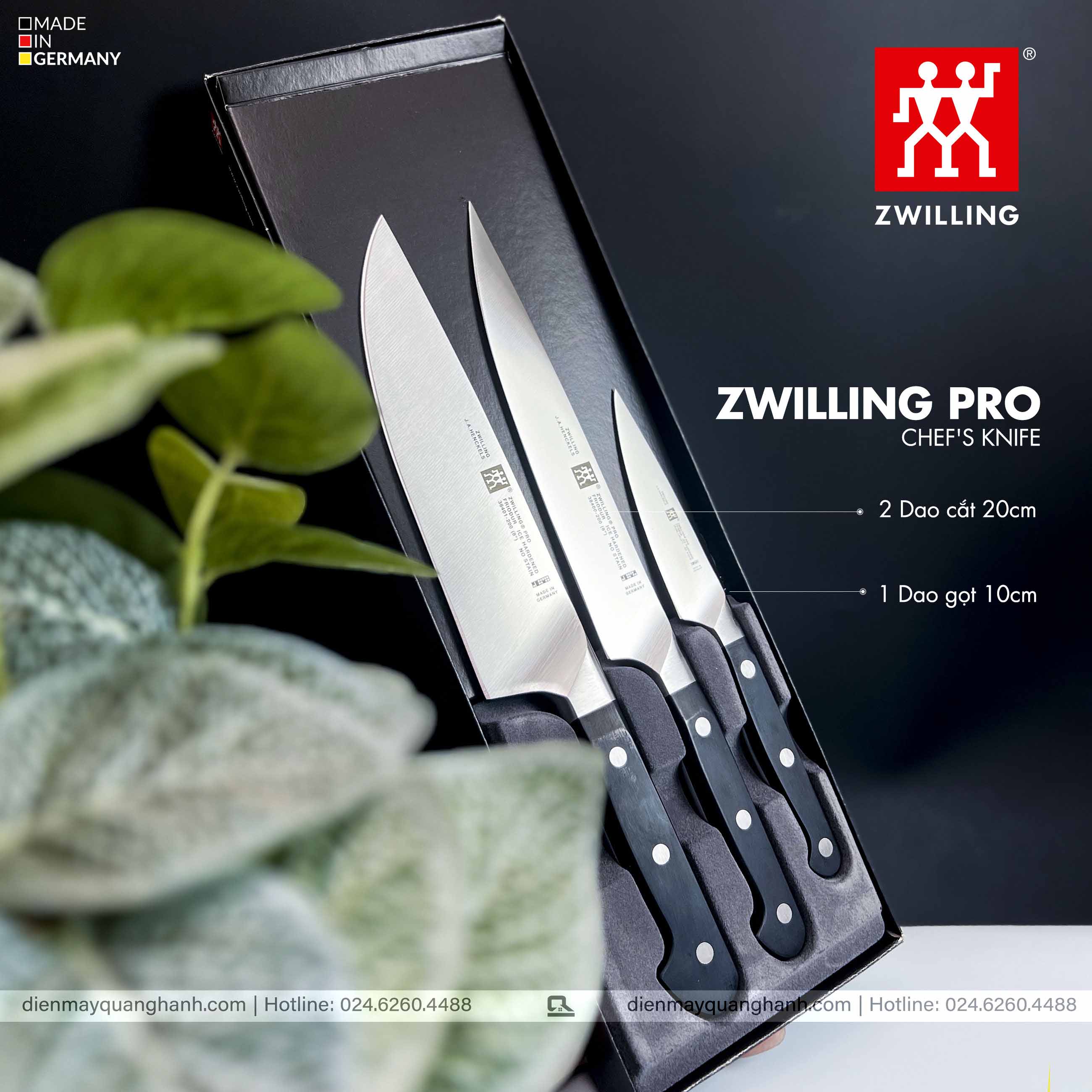 Ảnh thực tế Bộ dao ZWILLING Pro 3 món (A) 38430-007