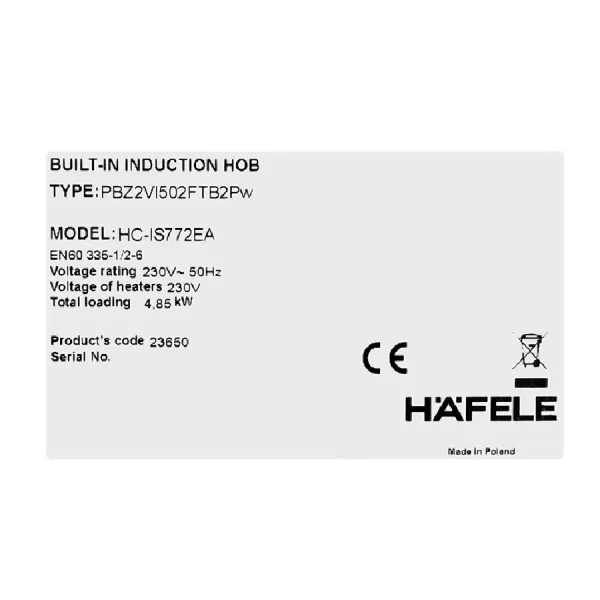 Bếp từ Hafele HC-IS772EA 535.02.222 | Chính hãng Hafele
