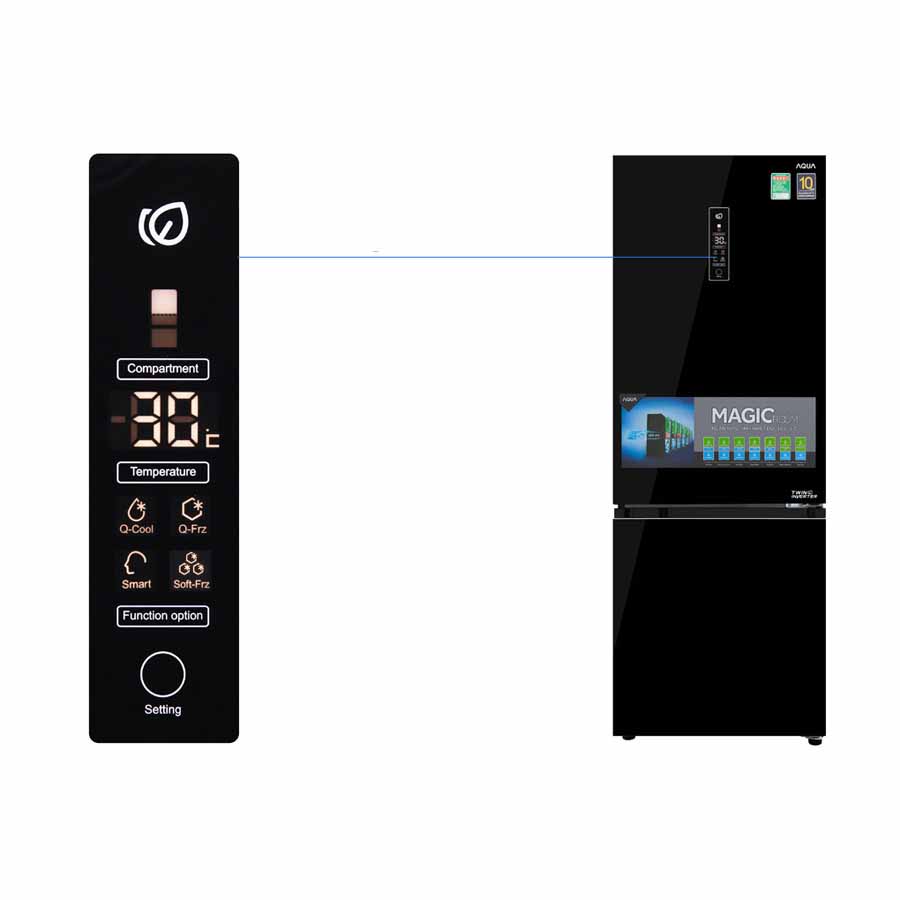 Tủ lạnh Aqua Inverter 317 lít AQR-IG338EB (GB)