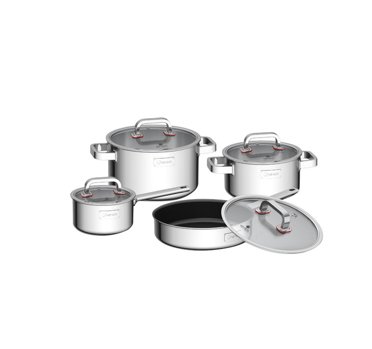 Bộ nồi chảo inox Elmich Diamond EL3329 - toàn cảnh sản phẩm