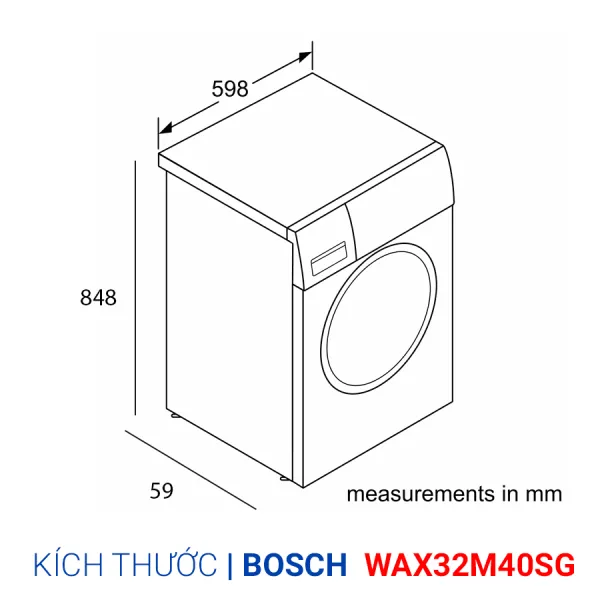 Máy giặt Bosch WAX32M40SG