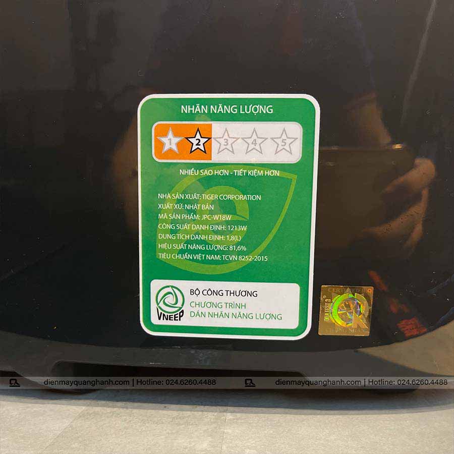Ảnh thực tế Nồi cơm điện tử cao tần áp suất Tiger 1 lít JPC-W10W