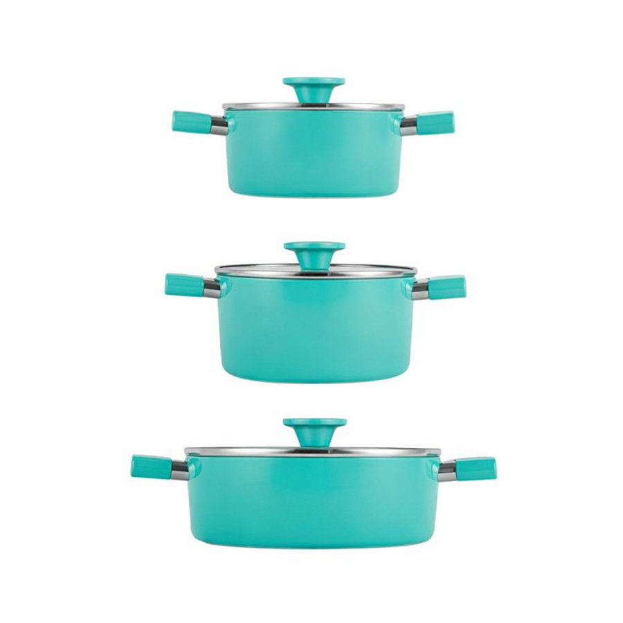 Bộ nồi chống dính vân đá ánh kim Elmich EL 5112BL size 18,20,24cm