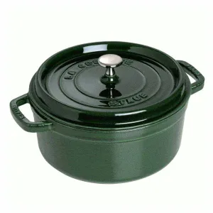 Nồi gang tròn Staub màu xanh rêu 22cm – 2.6L
