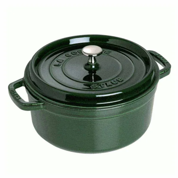 Nồi gang tròn Staub màu xanh rêu 22cm – 2.6L