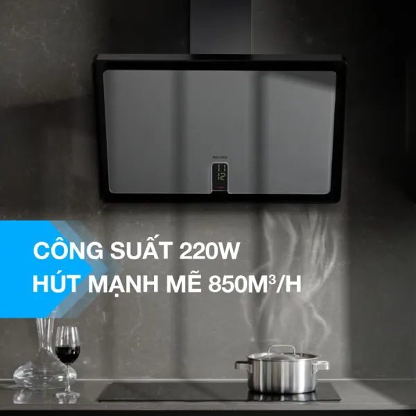 Máy hút khói khử mùi – áp tường TIME K-153MB